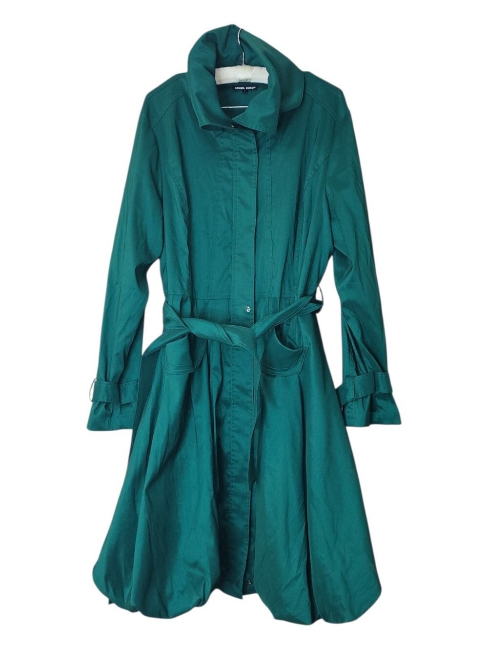 Samuel Dong Emerald Bubble Trench Coat L Couture